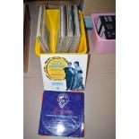 A box of classical LP records,