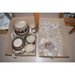 Two boxes of household ceramics, to include; a dinner service by Ruija,