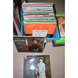 A box of classical LP records,