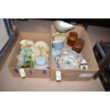 Two boxes of household ceramics,