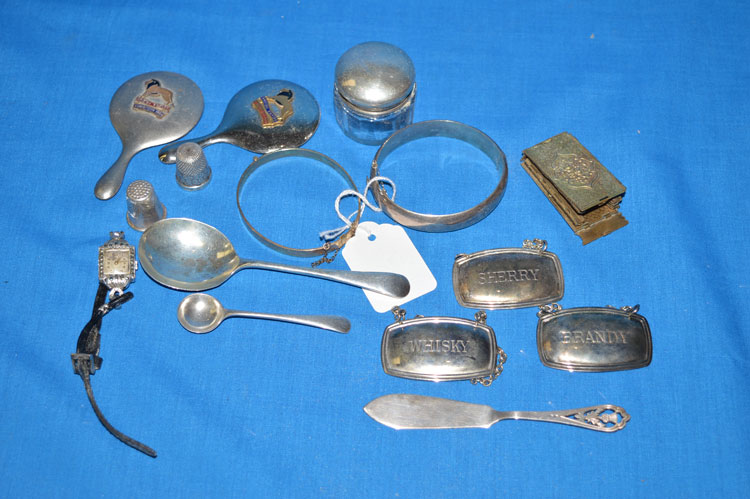 Silver and other metal items,