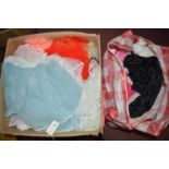 A quantity of tutu's; together with a quantity of petticoats and slips; etc. in a box and bag.