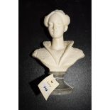 A Giannelli - bust of a woman in Medici collar, in recomposed stone, mid 20th Century,