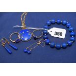 Lapis lazuli set jewellery,