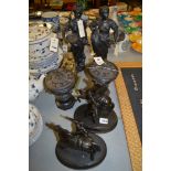 A pair of 20th Century spelter Marley horses;