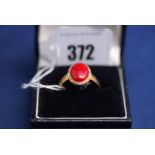 A coral ring,