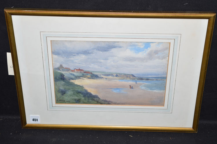 A watercolour, by E. Storm - Newton by the Sea, signed and dated 1903.