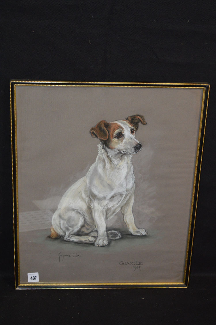 A pastel drawing, by Marjorie Cox - "Gingle", signed, inscribed and dated 1968.