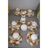 A Royal Albert 'Old Country Roses' part tea service, to include: tea cups and saucers, cream jug,