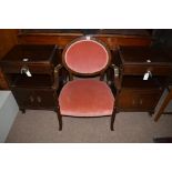 An early 20th Century stained wood occasional chair,