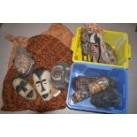 20th Century African hand-painted tribal masks of various designs;