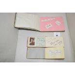 Three autograph albums, mainly signed by actors and entertainers from the mid 20th Century,