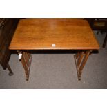 An early 20th Century oak rectangular occasional table, 84cms wide.