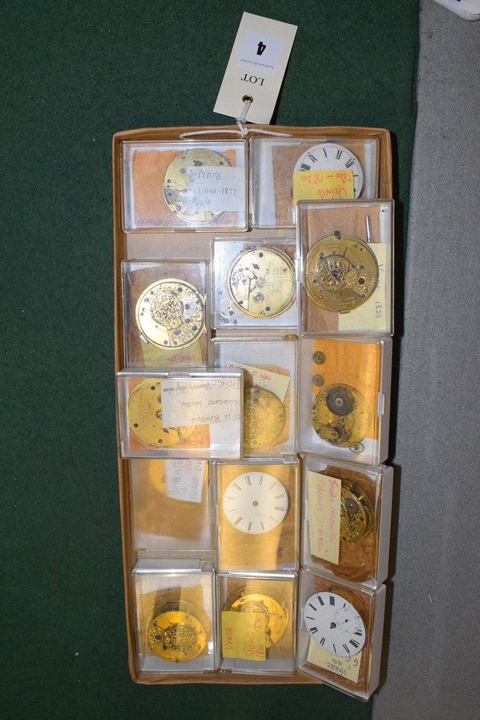 19th Century Fusee Verge pocket watch movements and dials, by: Thomas Houghton Chopley; J.W.