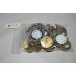 Assorted pocket watch movements, to include Swiss three quarter plate cylinder key-wind movements,