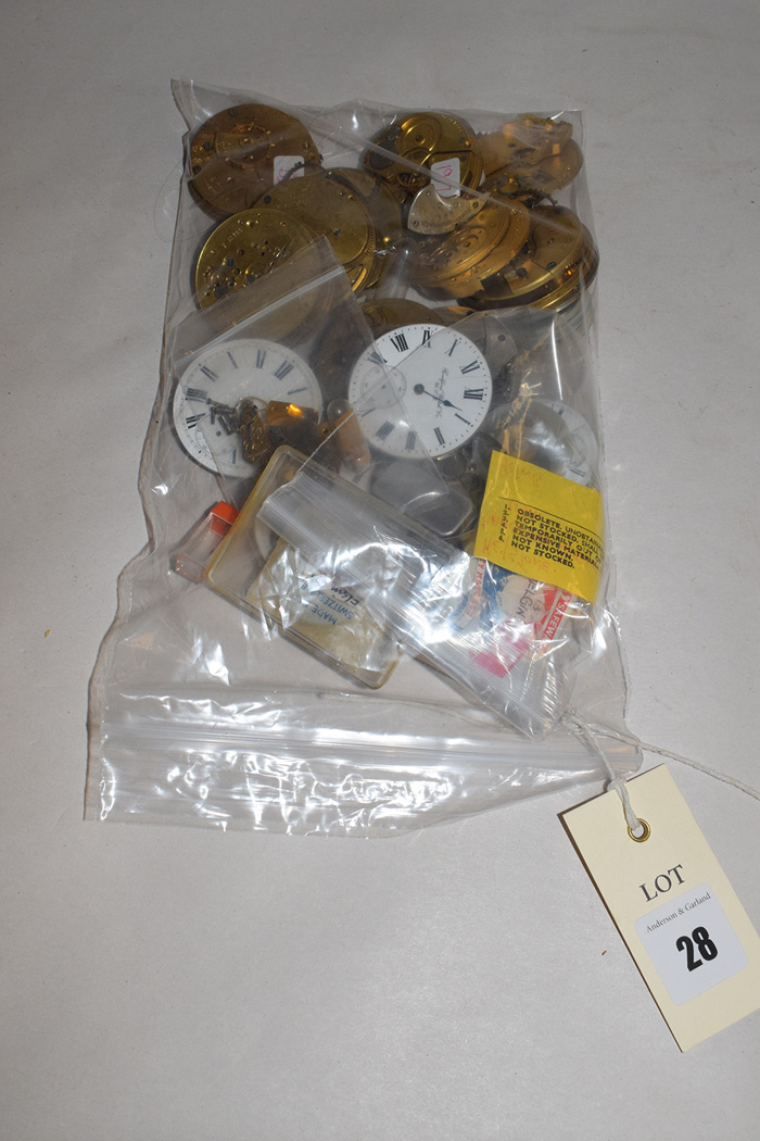 Elgin pocket watch movements USA, and others.