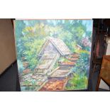 An oil painting, by **** Tripsansky - "The Old Wine Press", signed and dated '92 verso.