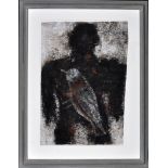 Michel Nedjar "Bird & Man" From the Mischtechnik Series Mixed media - pigment and charcoal on heavy