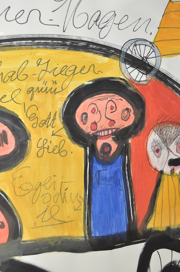 Ida Buchmann "Zigeuner-Wagen" 1988 Signed with initials, inscribed and dated '88 Gouache, - Image 6 of 7