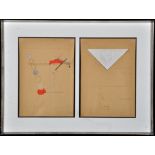 Ernst Caramelle "Zuhause" and "Brief" Mixed media and text on paper Signed and dated 1976 and