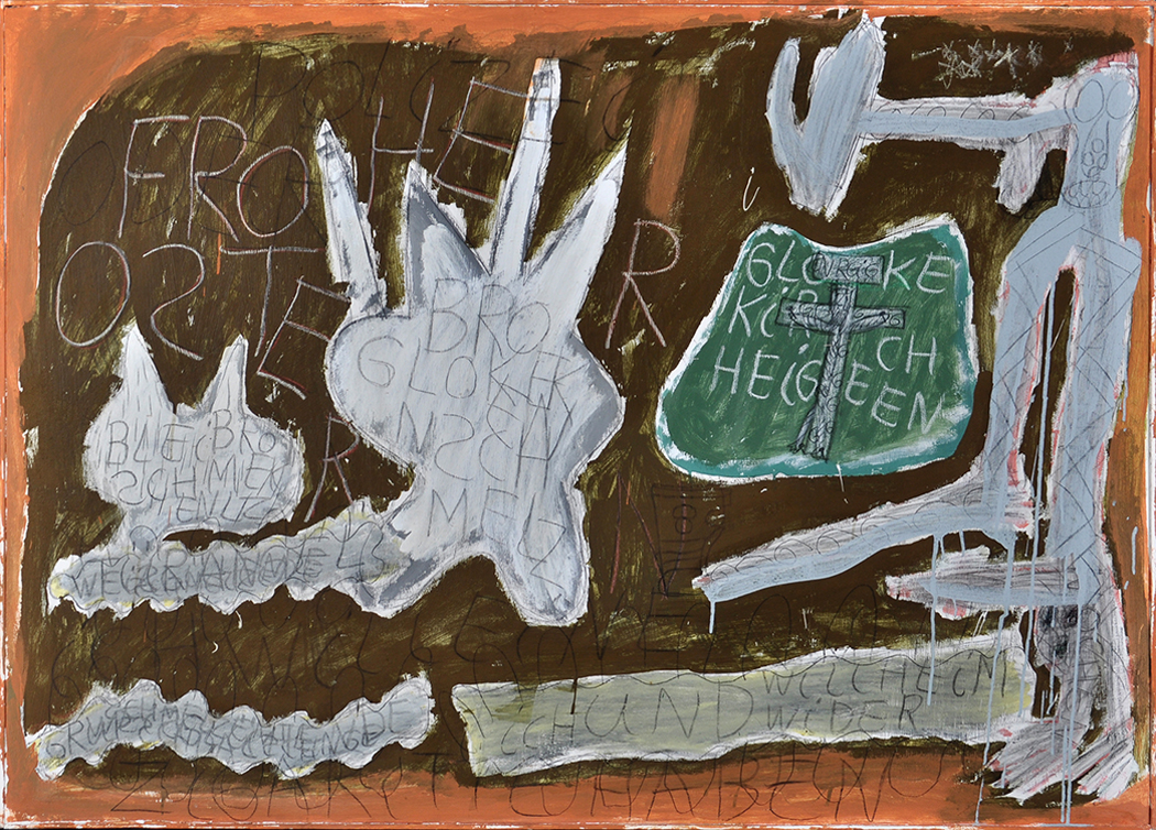 Wolfgang Hueber "Frohe Osternoder Ich mochte eine Zigarette" 1988 Signed and dated "No.