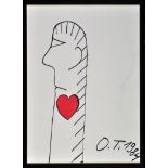 Oswald Tschirtner Untitled 1984 Signed with initials and dated Felt-tip pen, black and red,