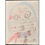 Rudolf Horacek "Kopf" 1980 Signed and inscribed Pencil and crayon on paper 39.