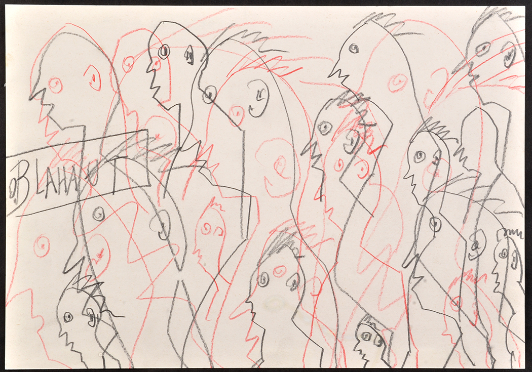 Josef Blahaut "Menschen" 1980 Signed Pencil and crayon on paper 21 x 30cm; - Image 4 of 4