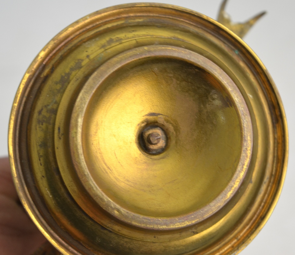 A 19th century Continental brass three p - Image 4 of 4