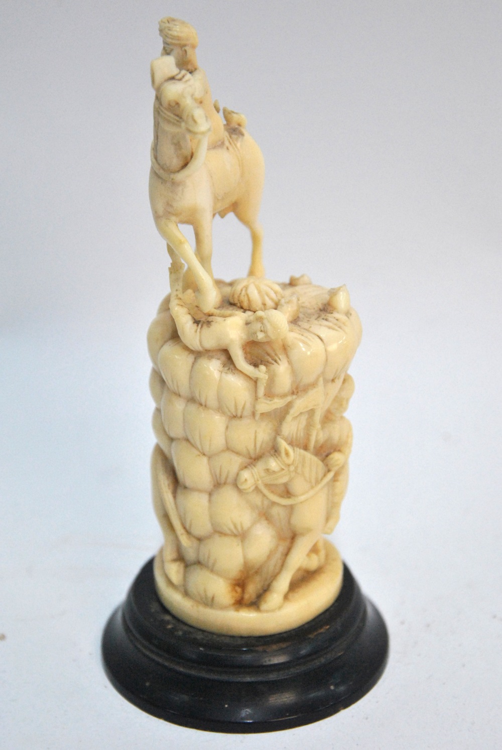 An Indian ivory sculpture, designed with - Image 3 of 5