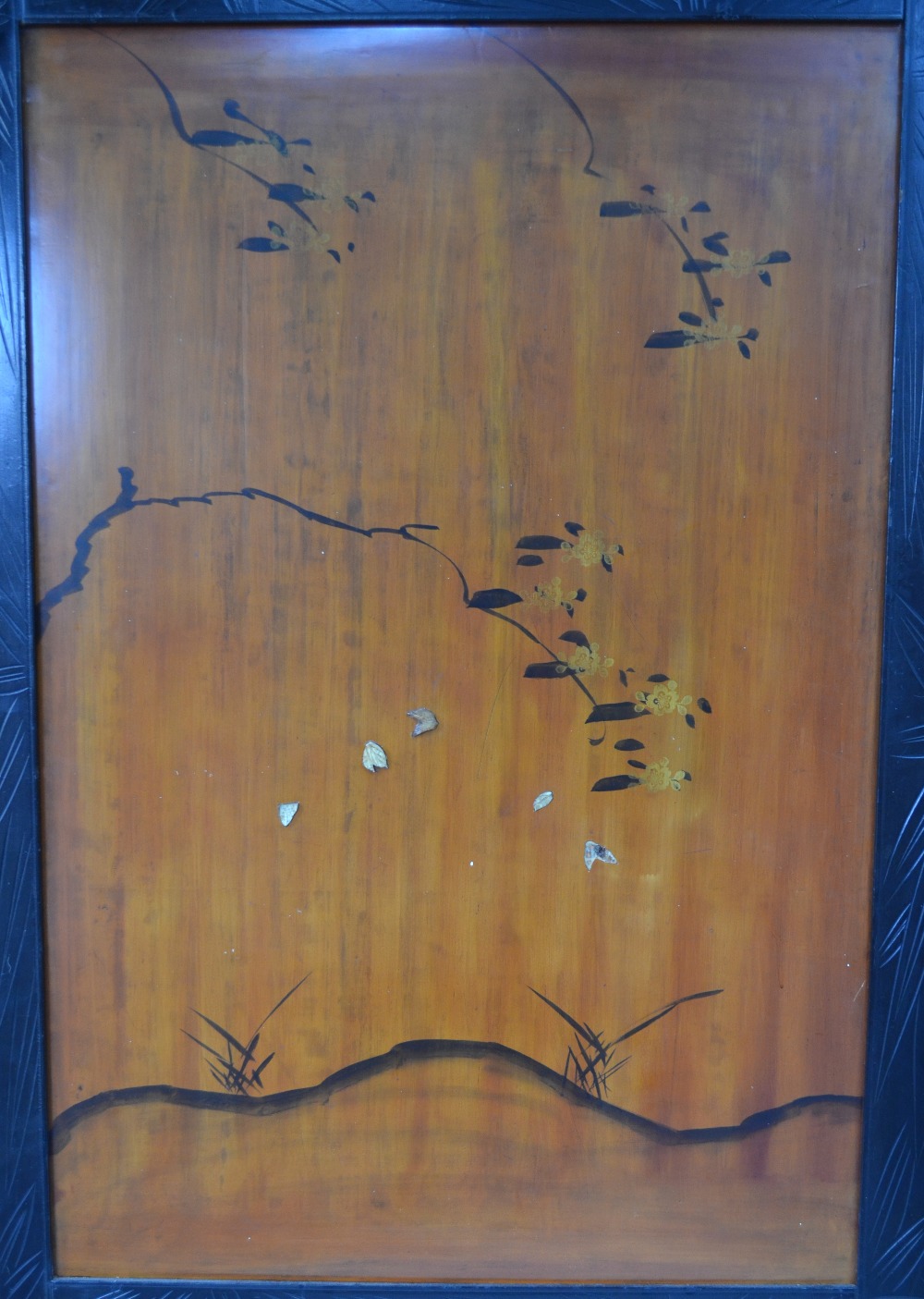 A two leaf Japanese screen, decorated wi - Image 10 of 12