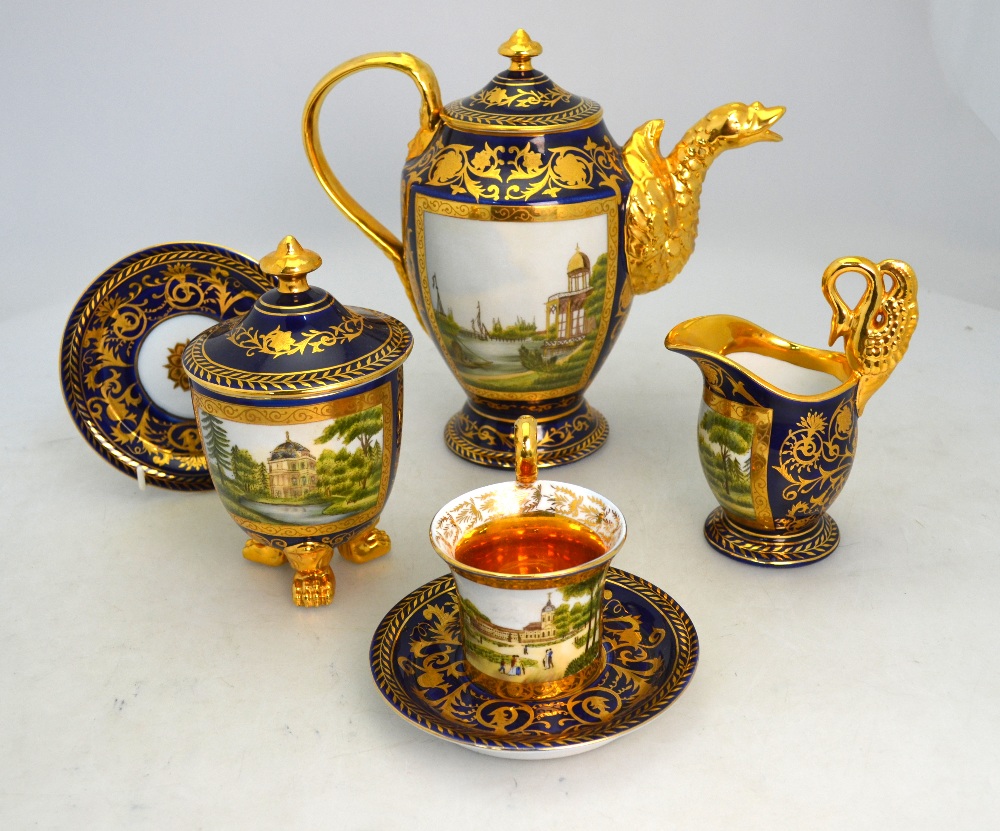 A regal tete a tete porcelain set with g