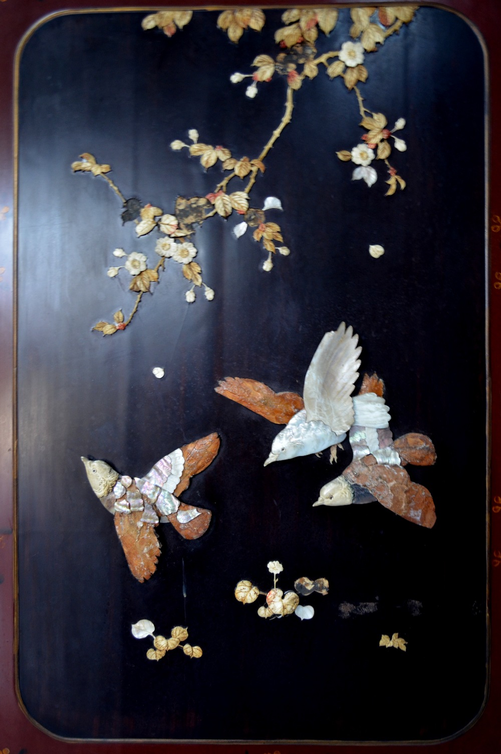 A two leaf Japanese screen, decorated wi - Image 12 of 12