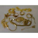 A quantity of mostly 9ct jewellery items