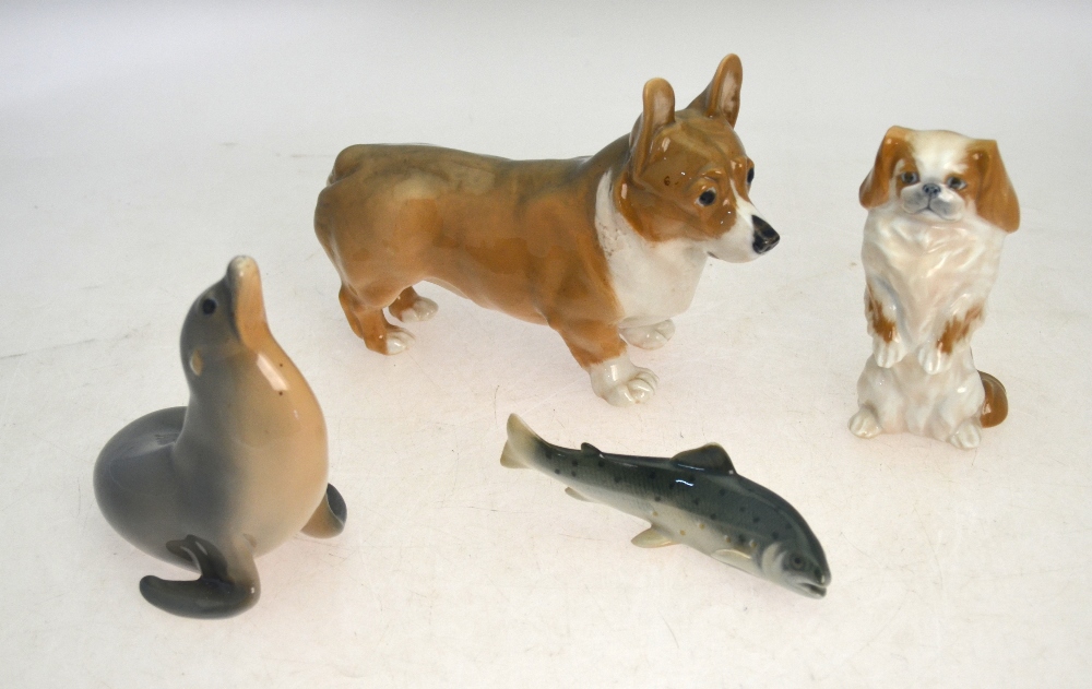 Four Royal Copenhagen models - Corgi, no