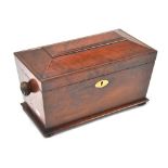 A Victorian mahogany caddy top tea caddy