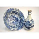 Two pieces of Chinese blue and white, comprising: a Kraak Porcelain dish,