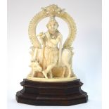An Indian ivory carving of Krishna,