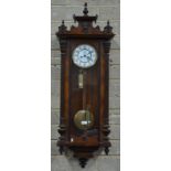 A late 19th century Vienna regulator wall clock,