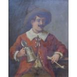 E Zoiher? - Gentleman with tankard and pipe, oil on board, signed lower left, 29 x 22.5 cm