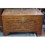 A large Chinese camphor wood chest;
