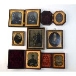 A pair of coloured collodion, or other, portraits in hinged Union case, 9.5 x 8.