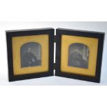 A pair of mid 19th century Ambrotype photographs, portrait of a lady and gentleman,