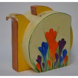 A Clarice Cliff Bizarre 'Stamford' teapot and cover decorated in the crocus pattern