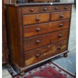 An oversized Victorian oak country house chest of three short over two short and three long