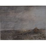 David Cox I (1783-1859) - 'Crossing the Moor', watercolour, signed and dated 1854 lower left,