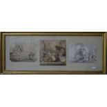 English school - A trio of en grisaille watercolour studies of children in allegorical scenes, 27