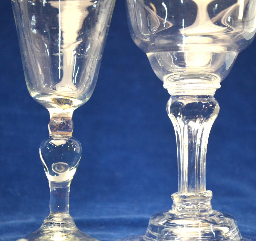 An 18th century sweetmeat glass, double ogee bowl with inverted rim, silesian stem, domed foot and - Image 4 of 5