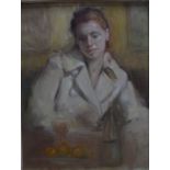 Emily Profit - Portrait of a young lady, oil on canvas, signed lower right, 59 x 45 cm