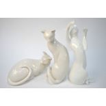 Royal Doulton Images 'Shadowplay' model of a cat, 26 cm high to/w two further models of Siamese cats